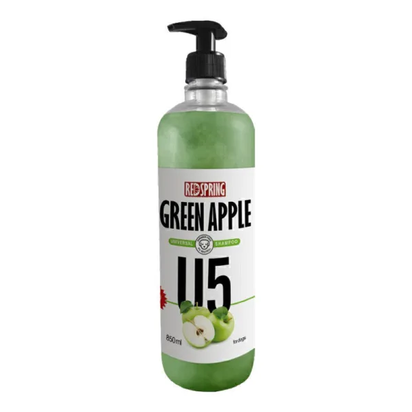 شامپو سگ U5 روزانه با رایحه سیب ترش رداسپرینگ Redspring Green Apple Universal Shampoo U5 حجم 850 میلی لیتر