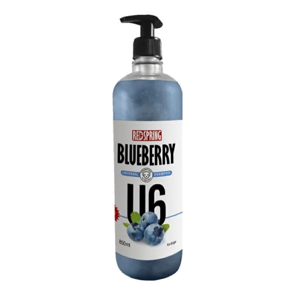 شامپو سگ U6 با عصاره بلوبری رداسپرینگ Redspring Blueberry Universal Shampoo U6 حجم 850 میلی لیتر