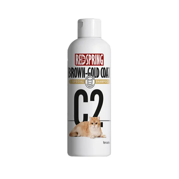 شامپو گربه C2 مخصوص موهای قهوه ای و طلایی رداسپرینگ Redspring Brown-Gold Coat Shampoo C2 حجم 300 میلی لیتر