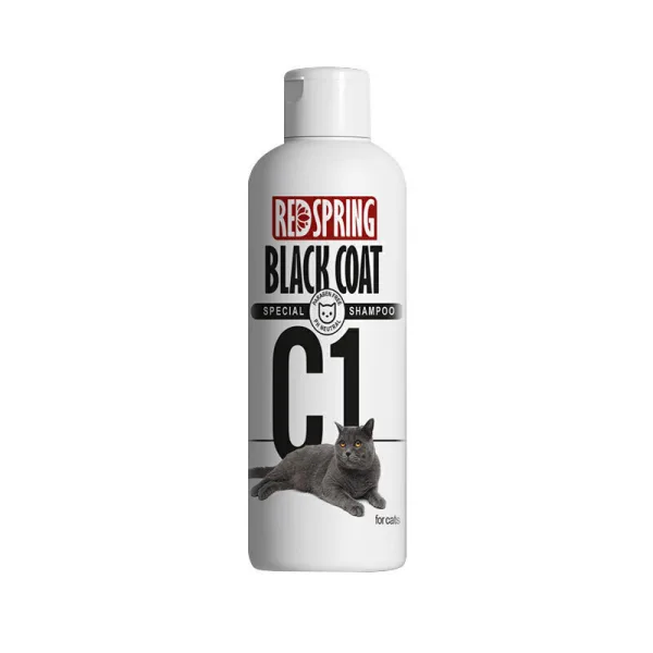 شامپو گربه C1 مخصوص موهای تیره و مشکی رداسپرینگ Redspring Black Coat Shampoo C1 حجم 300 میلی لیتر